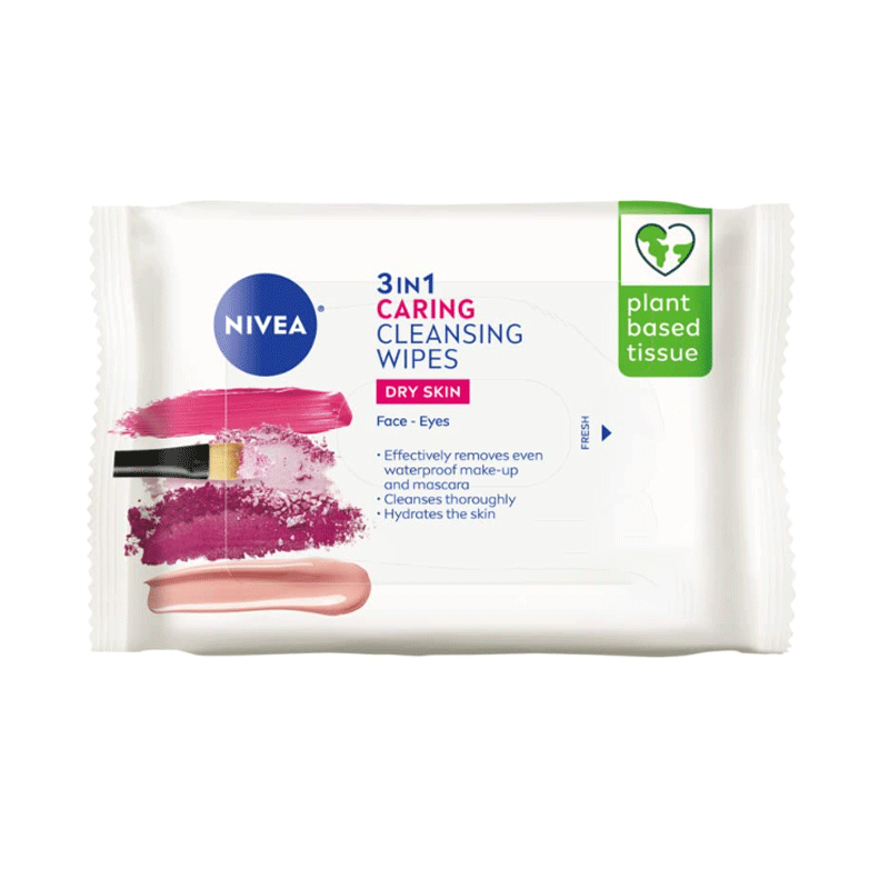 NIVEA WIPES FACIAL CLENSING DRY SKIN 25`S